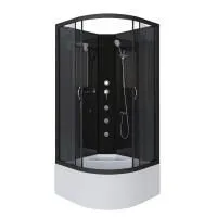 Душевая кабина Niagara Classic NG-6508-14BKG 90х90х200, высокий поддон 40 см, стекло тонированное, алюм черный