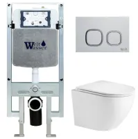 Унитаз с инсталляцией WeltWasser AMBERG 497 ST + MERZBACH 004 GL-WT + AMBERG RD-MT CR