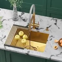 Кухонная мойка RoxenBath Uno 54 зернистое золото под столешницу (текстурное покрытие)