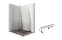 Душевой уголок Ambassador Abner 10011106-ST6, квадратный, линейный трап, 100х100