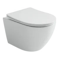 Подвесной унитаз Ceramicanova UNO безободковый, смыв Торнадо, с крепежом для полностью скрытого монтажа, ультратонким сидением с функцией быстрого снятия и крышкой с функцией плавного закрытия, цвет белый CN11001T