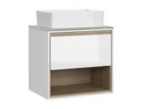 Тумба под раковину подвесная Cersanit LOUNA 60 со столешницей белый, SP-SZ-LOU60-BL/Wh
