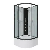 Душевая кабина Niagara Classic NG-6707-14BKG 80х80х200, высокий поддон 40 см, стекло прозрачное, черные профиля