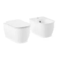 Комплект 2 в 1 Lavinia Boho Bell Pro 21031001, подвесной безободковый унитаз,сиденье,биде