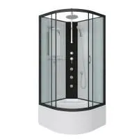 Душевая кабина Niagara Classic NG-6707-14BKTG 80х80х210-240, высокий поддон 40 см, стекло прозрачное, черные профиля