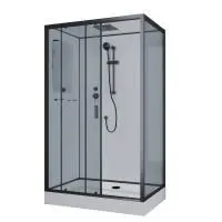 Душевая кабина Niagara Premium NG-6912-01QR BLACK 120х80х210, низкий поддон 16 см, стекло тонированное