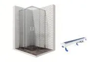 Душевой уголок Ambassador Queen 11011105-ST1, квадратный, линейный трап, 100х100