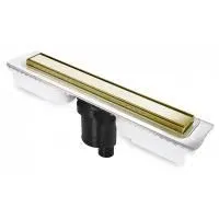 Желоб BERGES водосток напольный B1 Keramik 800 нержавеющая сталь решетка бронза S-сифон D50/110 вертикальный