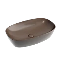 Умывальник Ceramicanova чаша накладная овальная (цвет Темно-Коричневый Матовый) 600x380x138мм