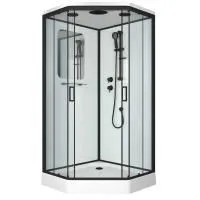 Душевая кабина Niagara Premium NG-6902-01D BLACK 100х100х220, низкий поддон 16 см, стекло тонированное