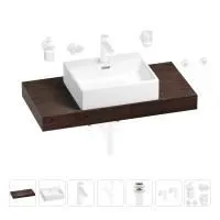 Раковина 50 см со столешницей 100 см Wellsee Graceful Pro 201012485 в наборе 10 в 1: столешница, раковина, смеситель, сифон, донный клапан, угловые вентили, аксессуары (цвет матовый белый)