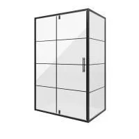 Душевое ограждение Niagara Nova NG-0220-08 BLACK 1200х800х1900 прямоугольник, дверь распашная