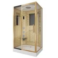 Душевая кабина Niagara Luxe NG-7711GL 90x120х215, низкий поддон, стенки золото