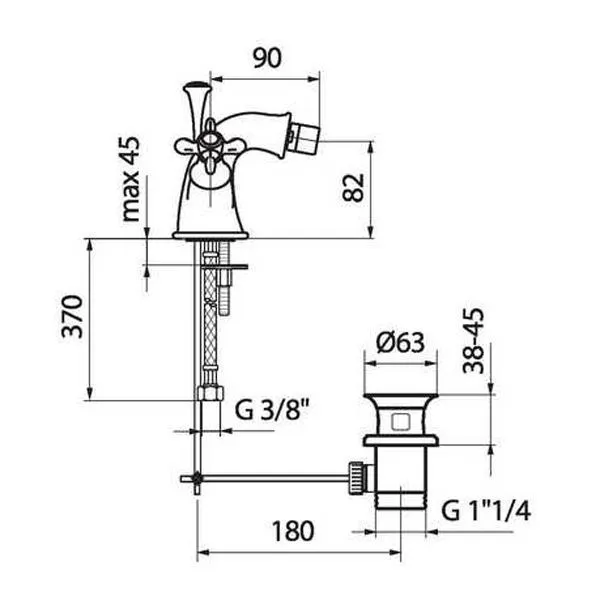 Смеситель для биде Webert Ottocento OT710102065