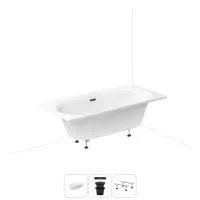 Акриловая ванна в наборе 3 в 1: встраиваемая ванна, слив-перелив, ножки Wellsee Dream For More 20216815R