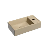Умывальник Ceramicanova подвесной прямоугольный (чаша слева, отверстие под смеситель справа) цвет капучино матовый Element 407x217x100