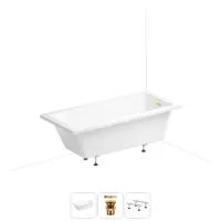 Акриловая ванна в наборе 3 в 1: встраиваемая ванна, слив-перелив, ножки Wellsee FreeDom 2.0 20212803R
