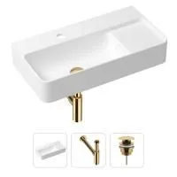 Комплект 3 в 1 Lavinia Boho Bathroom Sink 21520527: накладная фарфоровая раковина 60 см, металлический сифон, донный клапан