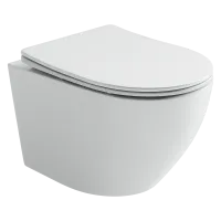Подвесной унитаз Ceramicanova Uno Rimless, глубокий смыв, с крепежом для полностью скрытого монтажа,  ультратонким сидением из дюропласта и крышкой с функцией плавного закрытия, цвет белый CN11001