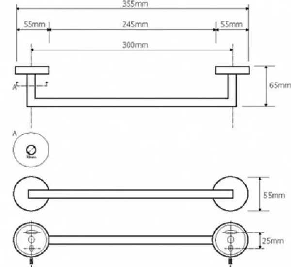 Держатель для полотенец Bemeta Neo 104204015 (35 см)