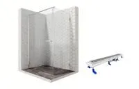 Душевой уголок Ambassador Abner 10011104L-ST3, прямоугольный, линейный трап, 120х90