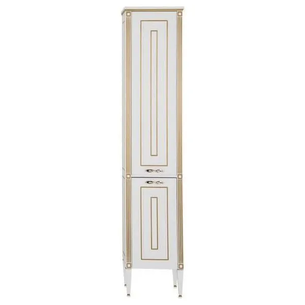 Шкаф-пенал для ванной Aquanet Паола 40 белый/золото