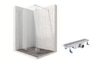 Душевая перегородка Ambassador Walk-in 15031105-ST2, свободный вход, линейный трап,90х25