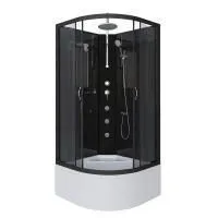 Душевая кабина Niagara Classic NG-6508-14BKTG 90х90х210-240, высокий поддон 40 см, стекло тонированное, алюм черный