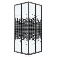 Душевое ограждение Niagara Eco NG-1008-14QBLACK (80х80х190) квадрат,раздвижное,черный,стекло мозаика