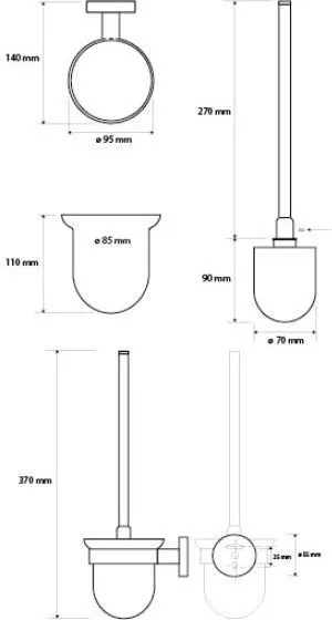 Ершик для унитаза Bemeta Dark 104113010