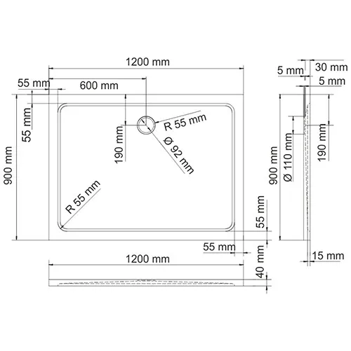 Душевой поддон WasserKRAFT Berkel 48T07