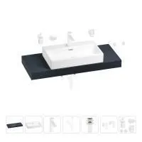 Раковина 70 см со столешницей 120 см Wellsee Graceful Pro 201012705 в наборе 10 в 1: столешница, раковина, смеситель, сифон, донный клапан, угловые вентили, аксессуары (цвет матовый белый)