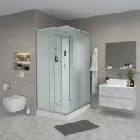 Душ.каб. NG-43285-14QP (1200х800х2150) низкий поддон(13см) стекло МАТОВОЕ 3 места