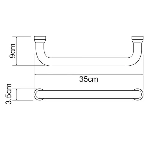 Поручень для ванны WasserKRAFT K-1066POLISHED BLACK